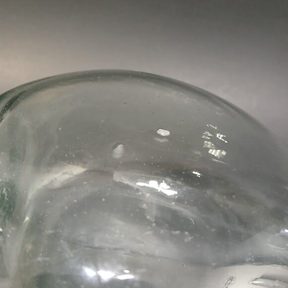 Vintage Hand Blown Art Glass Decanter Vase Pale Blue Tint 8" tall 5"w 3"d - Picture 8 of 9